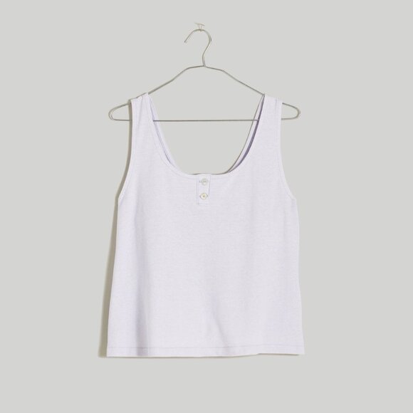 Madewell Pointelle Henley Tank Crushed Lavender Purple Size X-Small NWT - Picture 1 of 8